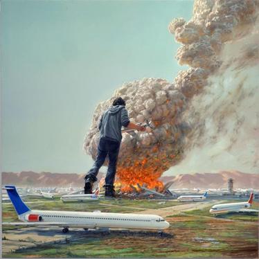 Self-Portrait as Giant with Planes, 2011