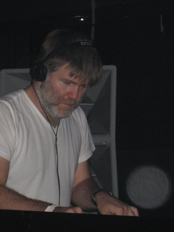 James Murphy of LCD Soundsystem DJing